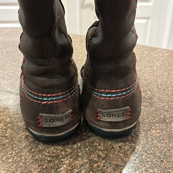 SOREL CATE THE GREAT LADIES BROWN GRAY WINTER SKI SNOW BOOTS-6M-1927-059 - Picture 7 of 14